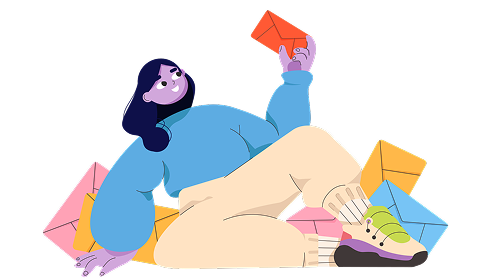A lady holding an envelope